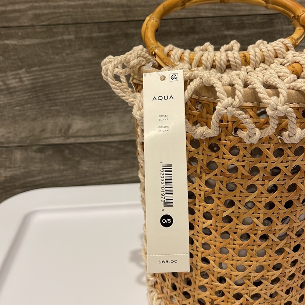 Aqua Bag NWT handbag with Bamboo/ Macrame natural materials - Picture 2 of 7